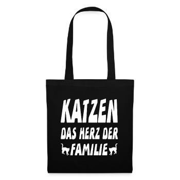 Katzen - Stoffbeutel - Schwarz - Vorne