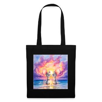 Little mice at sunset on the beach - Tote Bag - black - Front