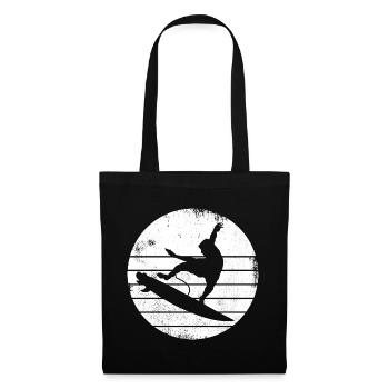 Surfer Design - Stoffbeutel - Schwarz - Vorne
