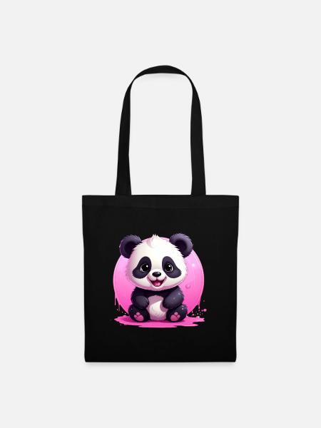 Niedlicher Panda - Stoffbeutel - Schwarz