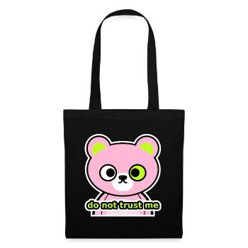 Neon Rebel Bear – Do Not Trust Me - Tote Bag - black - Front