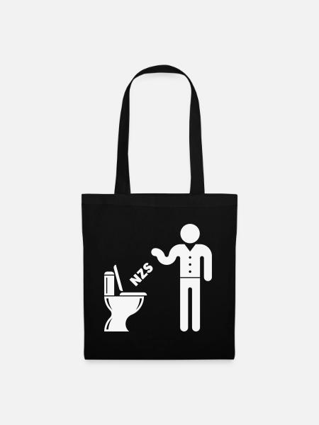 NZS In’s Klo, In Die Toilette! Gegen Rechts White - Stoffbeutel - Schwarz