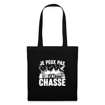 Je Peux Pas J'ai Chasse Cadeau Humour Chasseur - Sac en tissu - noir - Devant