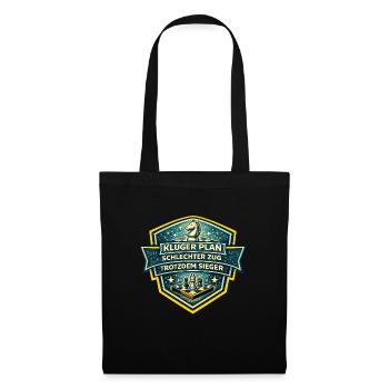 Kluge Planung Schach Sieg - Stoffbeutel - Schwarz - Vorne