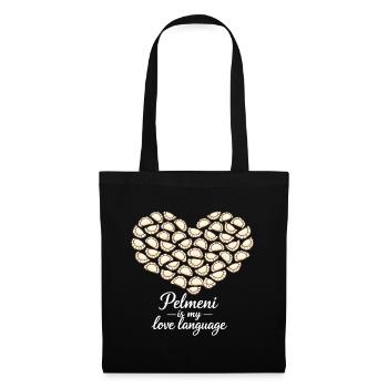 Pelmeni Heart – Pelmeni is my love language - Tote Bag - black - Front