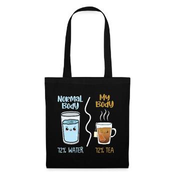 Duel de boissons Kawaii Eau vs Thé - Sac en tissu - noir - Devant