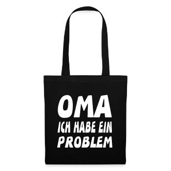 Oma - Stoffbeutel - Schwarz - Vorne