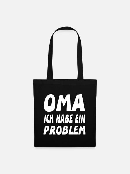 Oma - Stoffbeutel - Schwarz