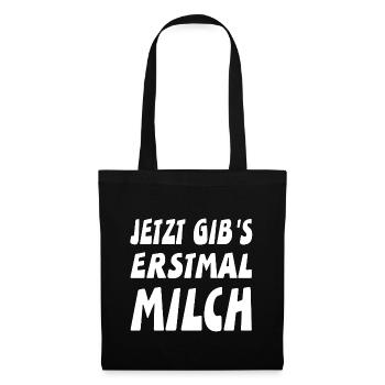 Milch - Stoffbeutel - Schwarz - Vorne