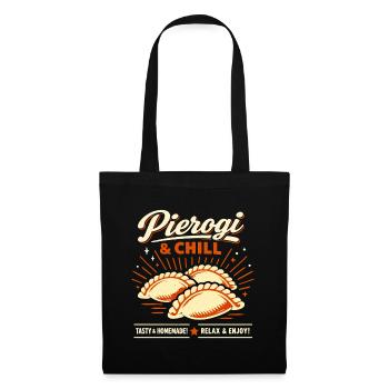 Pierogi & Chill: Retro Dumplings Vintage Design - Tote Bag - black - Front