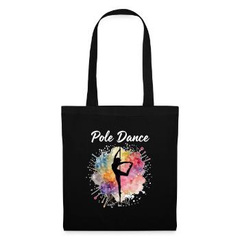 Pole Dance Silhouette – Watercolor Art Design - Tote Bag - black - Front