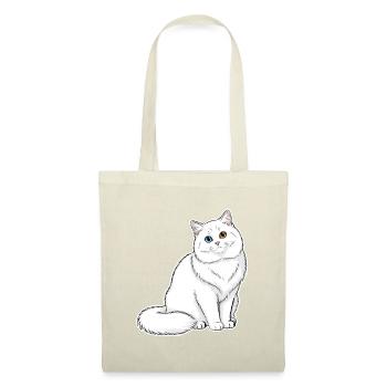 Weiße Katzen-Angora-Augen Minnows-Porträt Elegant - Stoffbeutel - Natur - Vorne