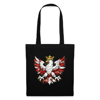 Polish Eagle Polska Coat of Arms Grunge Design Gold - Tote Bag - black - Front