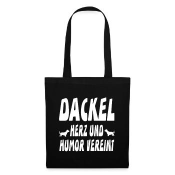 Dackel - Stoffbeutel - Schwarz - Vorne