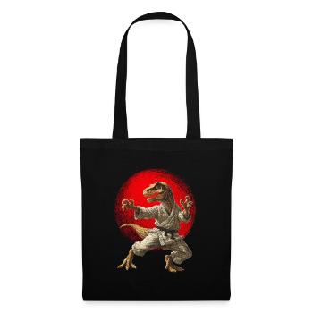 Dinosaur T-Rex Karate Judo Drapeau du Japon - Sac en tissu - noir - Devant