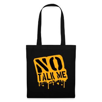No Talk Me Lustig Antisozial Introvertiert Spruch - Stoffbeutel - Schwarz - Vorne