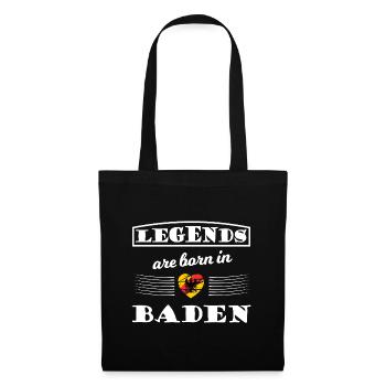 Legenden geboren in Baden - Stoffbeutel - Schwarz - Vorne