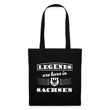Legenden geboren in Sachsen - Stoffbeutel - Schwarz - Vorne
