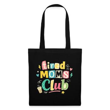 Club des mamans fatiguées - Humour des mamans cafétériques - Sac en tissu - noir - Devant