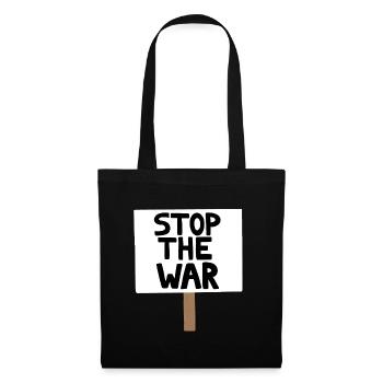 Panneau de protestation contre la guerre - Sac en tissu - noir - Devant
