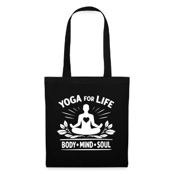 Yoga for Life Body Mind Soul Meditation - Sac en tissu - noir - Devant