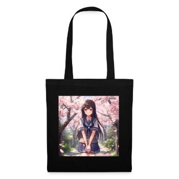 Cherry blossoms schoolgirl - Tote Bag - black - Front