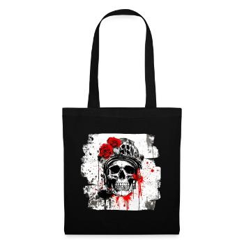 Rose Skull with Headphones - Tote Bag - black - Front