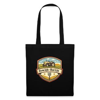 Farm Life Tractor Badge - Tote Bag - black - Front