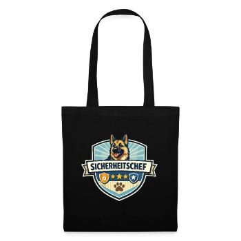 Sicherheitschef Schäferhund Logo - Stoffbeutel - Schwarz - Vorne