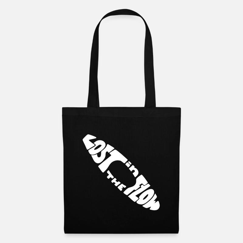 So Fun Bold Retro Text. Lost in the flow - Stoffbeutel - Schwarz