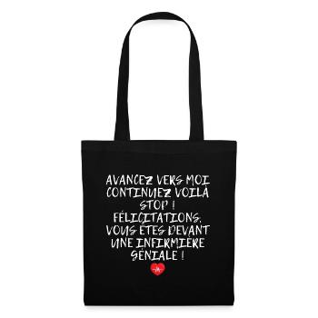 Humour Super Cadeau Pour Infirmière - Sac en tissu - noir - Devant