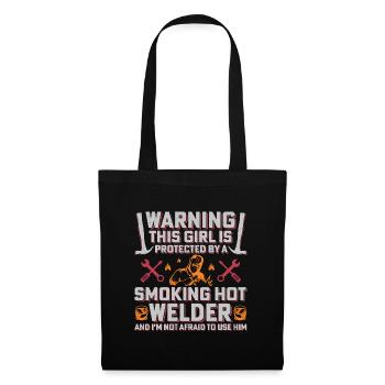Warning Welder Protects His Girl - Tote Bag - black - Front