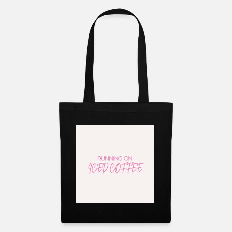 "RUNNING ON ICED COFFEE" Graphic Tee Design - Tote Bag - black