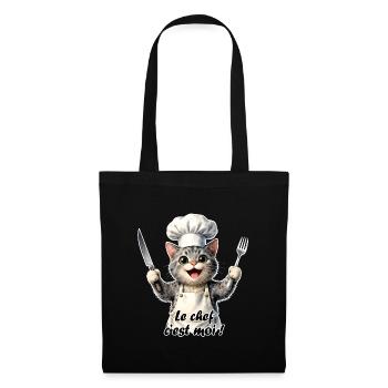 Chat chef de cuisine : je suis le chef - Sac en tissu - noir - Devant