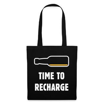 Time To Recharge (Beer / Beer / NEG 2C) - Tote Bag - black - Front