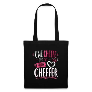 Une cheffe humour femme leader girl power - Sac en tissu - noir - Devant