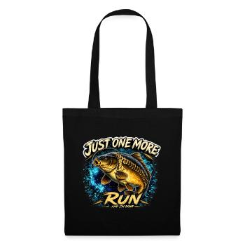 Just One More Run Carp Fishing Design - Tote Bag - black - Front