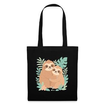 Cuddling sloths in jungle design - Tote Bag - black - Front