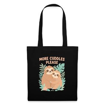 Cute Sloths: More Cuddles Please Design - Tote Bag - black - Front