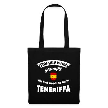 Nicht grummelig in Teneriffa - Stoffbeutel - Schwarz - Vorne