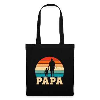 Père avec fils, père rétro et fils - Sac en tissu - noir - Devant