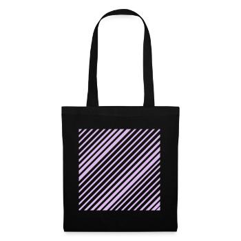 Grafische Linien mit diagonalen Streifen L-lila - Stoffbeutel - Schwarz - Vorne