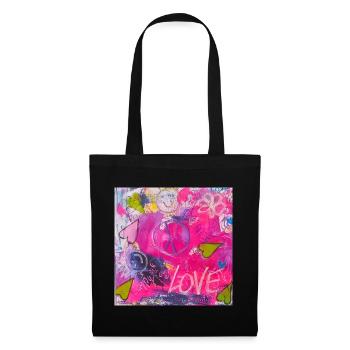 GRAFFITI LOVE - statement styles I chrart2wear - Stoffbeutel - Schwarz - Vorne