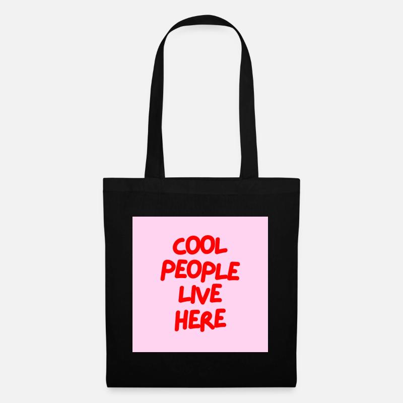 Minimalist COOL PEOPLE LIVE HERE Graphic Tee Desgn - Tote Bag - black