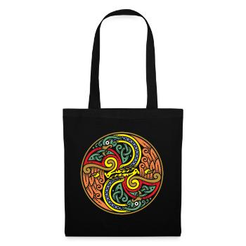 Mandala du Nœud Serpent Circulaire - Sac en tissu - noir - Devant