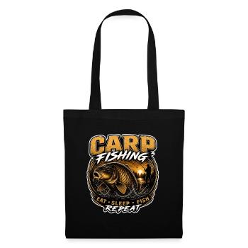 Carp Fishing – Eat Sleep Fish Repeat Design - Tote Bag - black - Front