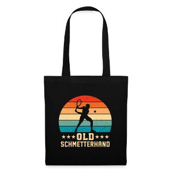 Old Schmetterhand Retro Tennis  - Stoffbeutel - Schwarz - Vorne