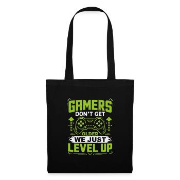 Gamer Spruch Level Up Neon - Stoffbeutel - Schwarz - Vorne