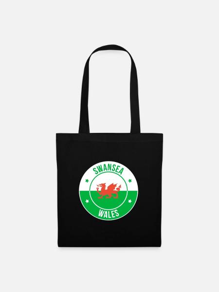 Swansea Wales Dragon Emblem - Stoffbeutel - Schwarz