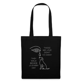 Eternal Bond - Dessin de ligne commémoratif de chien - Sac en tissu - noir - Devant